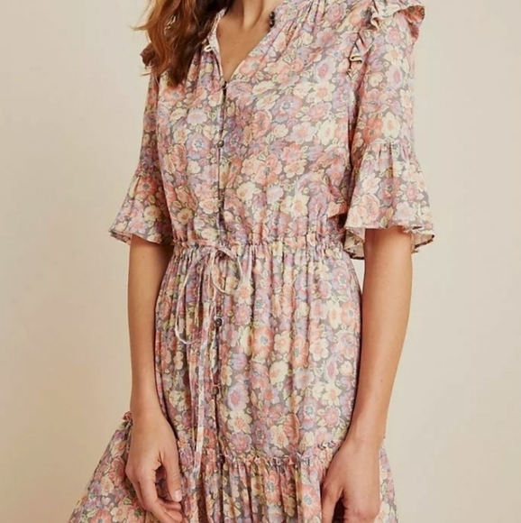 La Vie Rebecca Taylor Josephine Lurex Dress Anthro - Picture 6 of 12